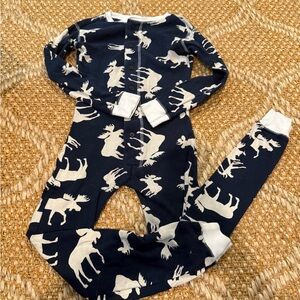 Lazy One Navy Moose Print Romper for BOYS/GIRLS size 10
